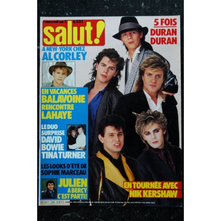 SALUT ! 259 AOUT 1985 COVER RENAUD 8 PAGES RITA MITSOUKO BRONSKI BEAT LIVE IS LIFE