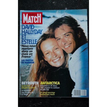 PARIS MATCH N° 2100 1989 COUVERTURE ESTELLE ET DAVID HALLYDAY LES PHOTOS DU BONHEUR