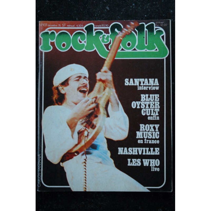 ROCK & FOLK 105  OCTOBRE 1975 COVER IAN ANDERSON JETHRO TULL ERIC CLAPTON ORANGE