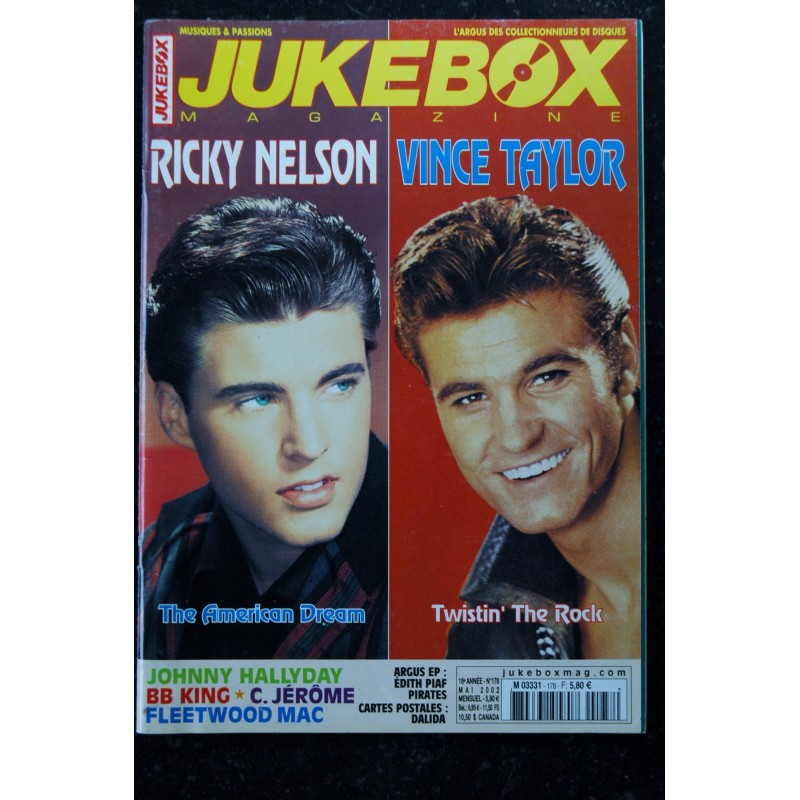 JUKEBOX  178  *  2002  *  RICKY NELSON  VINCE TAYLOR  JOHNNY HALLYDAY  C. JEROME