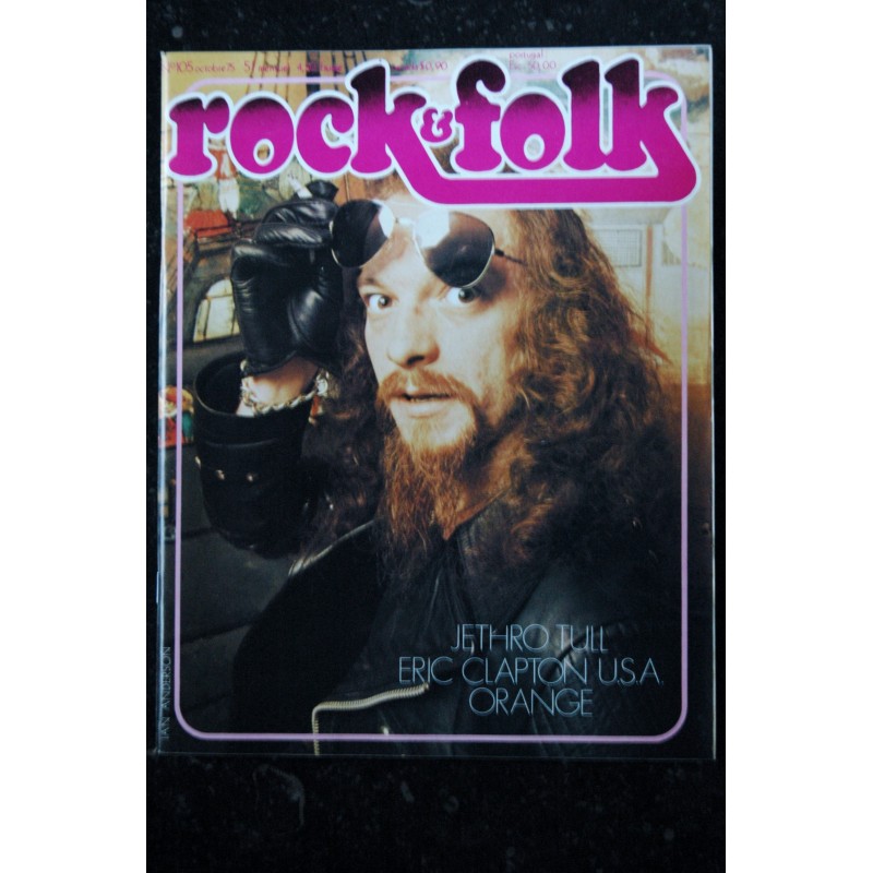 ROCK & FOLK 105  OCTOBRE 1975 COVER IAN ANDERSON JETHRO TULL ERIC CLAPTON ORANGE