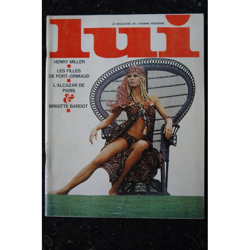 LUI 068 SEPT 1969 L'ALCAZAR COVER BRIGITTE BARDOT NUDE FILLE DE PORT-GRIMAUD EROTIC ASLAN 1969