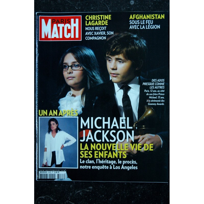 PARIS MATCH N° 3187 2010 MICHAEL JACKSON  Un an après La nouvelle vie de ses enfants