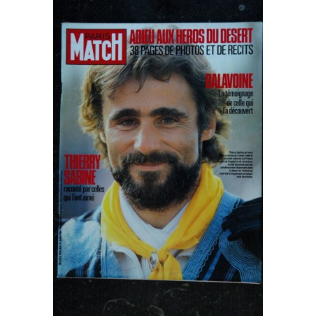 PARIS MATCH N° 1914   *    31 janvier 1986   *  THIERRY SABINE  BALAVOINE  VADIM EL CORDOBES LAHAYE BERLUSCONI BOUJENAH BRASSEUR