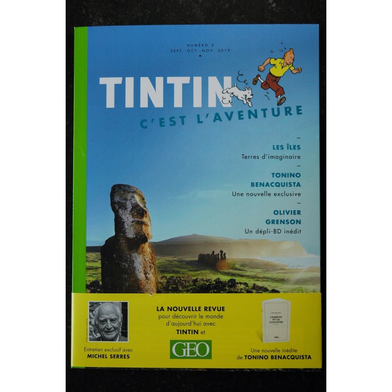 La nouvelle revue GEO  n° 2  * 2019 *  TINTIN C'est l'aventure - Les îles - T. Benacquista - O. Grenson 136 p. Semi Hard Cover