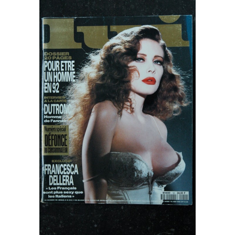 LUI 050 DECEMBRE 1991 COVER FRANCESCA DELLERA NUE CATWOMAN INTEGRAL NUDE PAR BETTINA RHEIMS DUTRONC