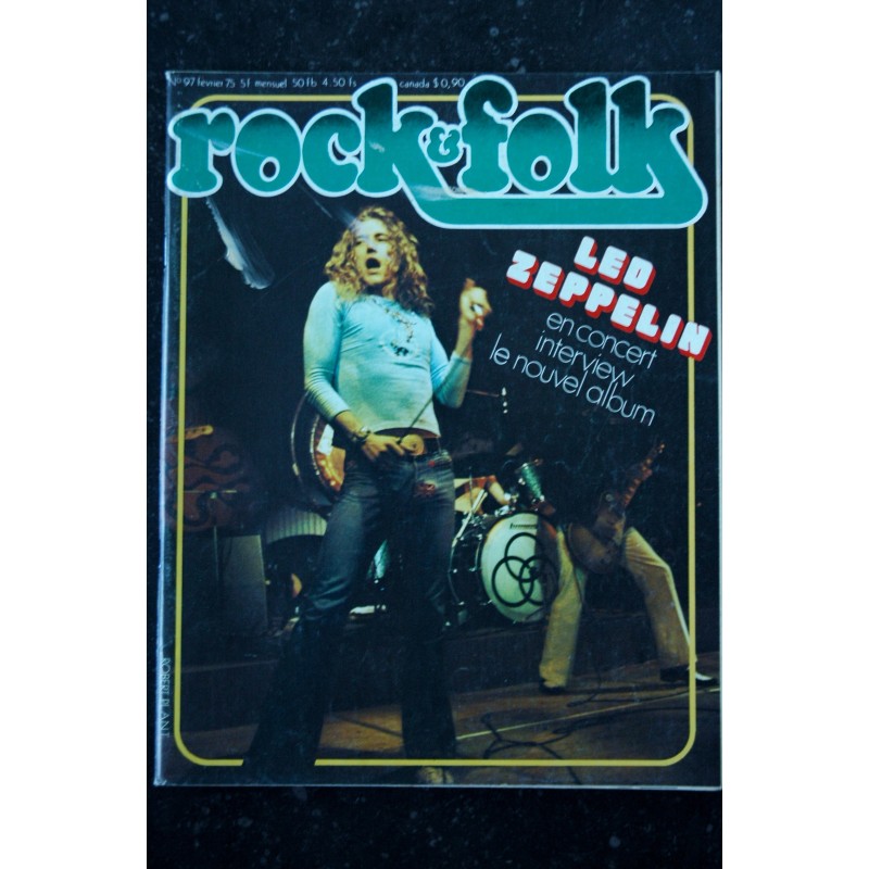 ROCK & FOLK 097 1975 FEVRIER COVER LED ZEPPELIN INTERVIEW CONCERT ROLLING STONES JIMI HENDRIX SPARKS