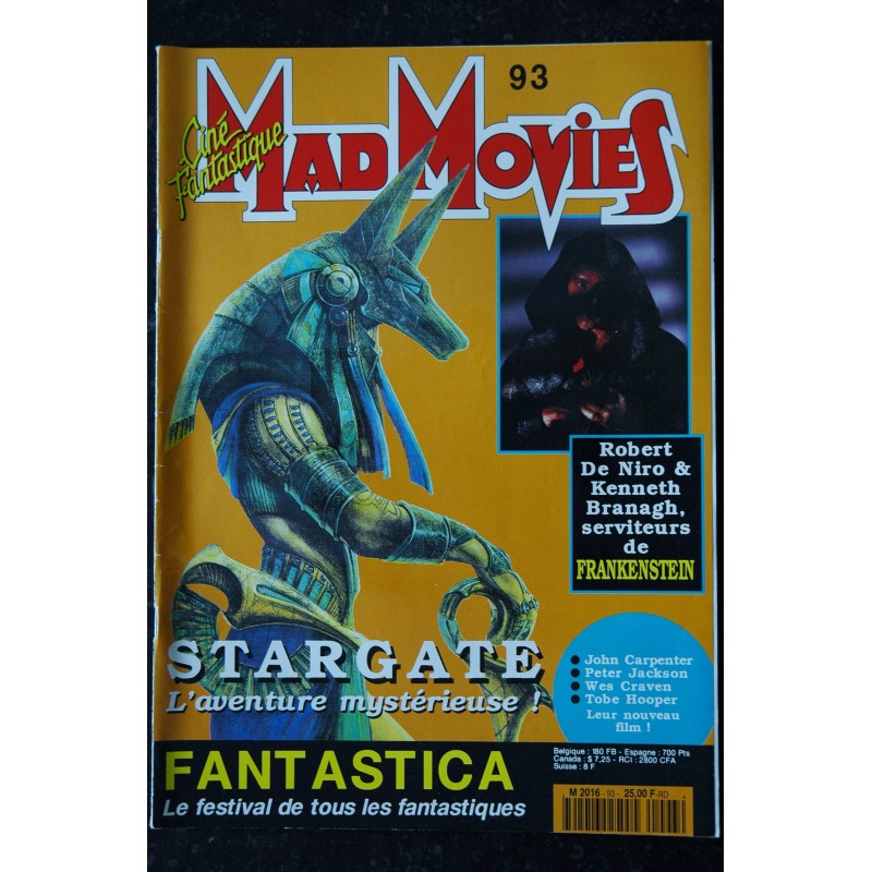 Ciné Fantastique MAD MOVIES  n° 93  * 1995 *  FANTASTICA  STARGATE  Robert de Niro  Kenneth Branagh FRANKENSTEIN