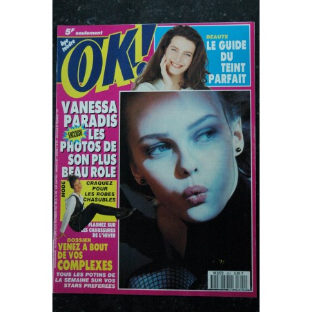 OK ! âge tendre 823 OCT 1991 VANESSA PARADIS SECRETS BEAUTES DAVID HALLYDAY MADONNA MODE SEXY VINYLE