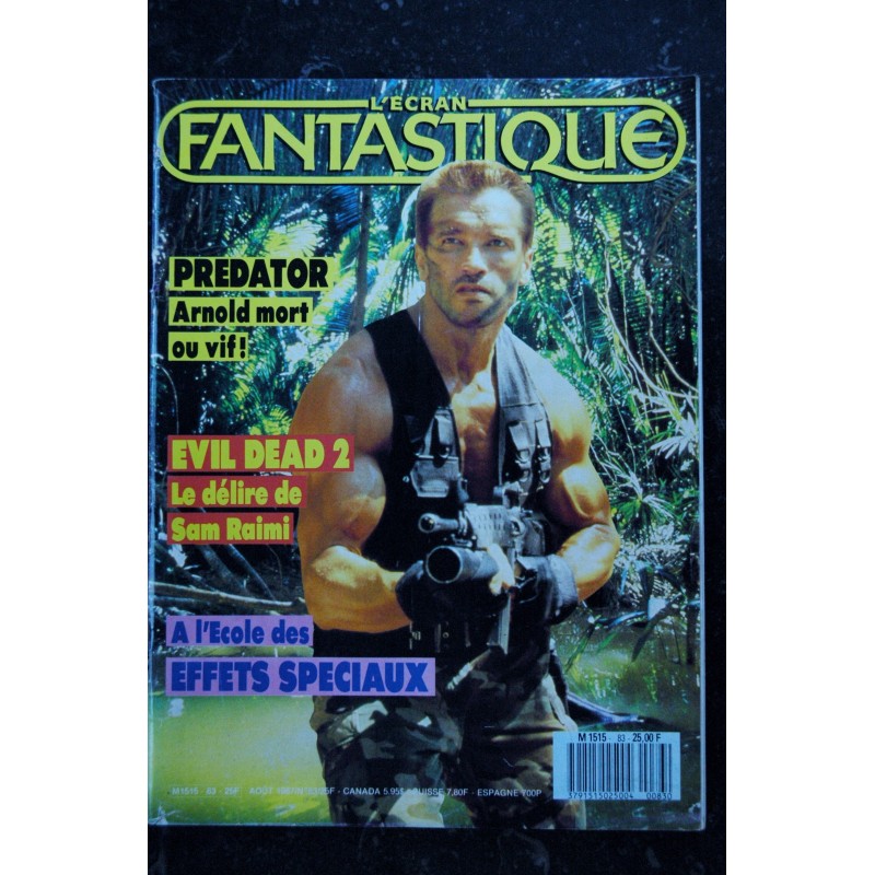 L'écran fantastique n° 83 1987 COVER ARNOLD Schwarzenegger  PREDATOR + POSTER  EVIL DEAD 2  Sam Raimi