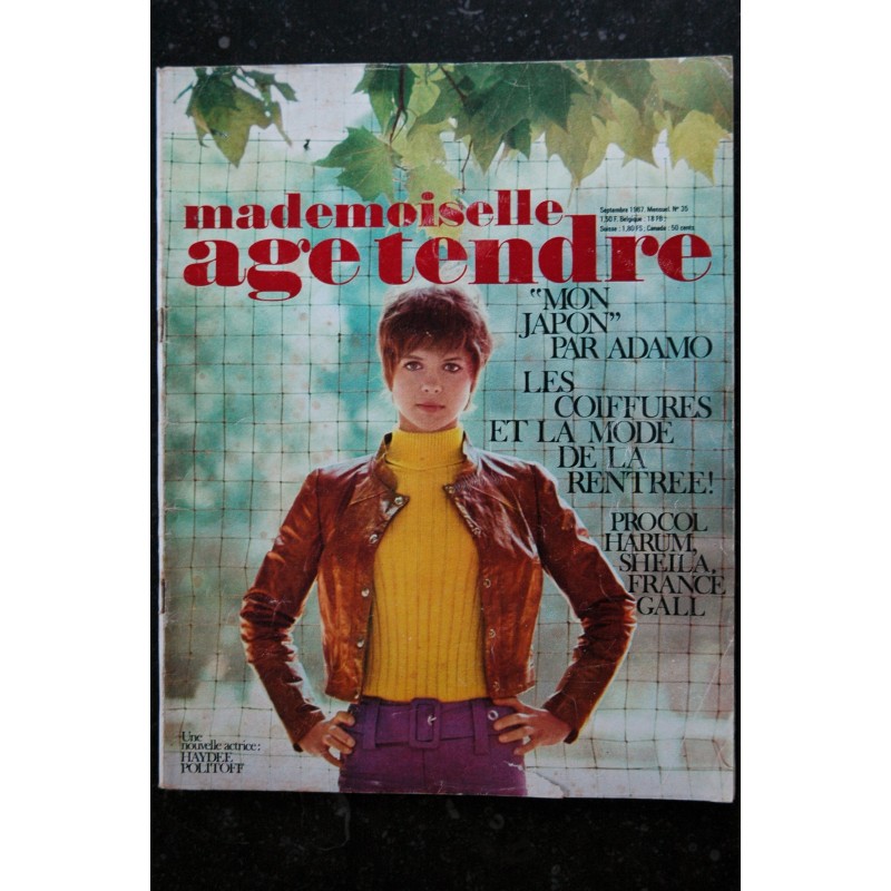 mademoiselle age tendre n°  35 1967 09 Haydee Politoff Sheila France Gall Adamo Procol Harum Sylvie