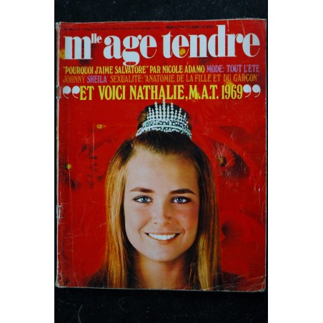 mademoiselle age tendre n°  55 1969 06  Johnny Sheila Adamo France Gall Mia Farrow Elizabeth Taylor