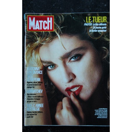 PARIS MATCH N° 2012 DECEMBRE 1987 COVER MADONNA SON DIVORCE AVEC SEAN PENN