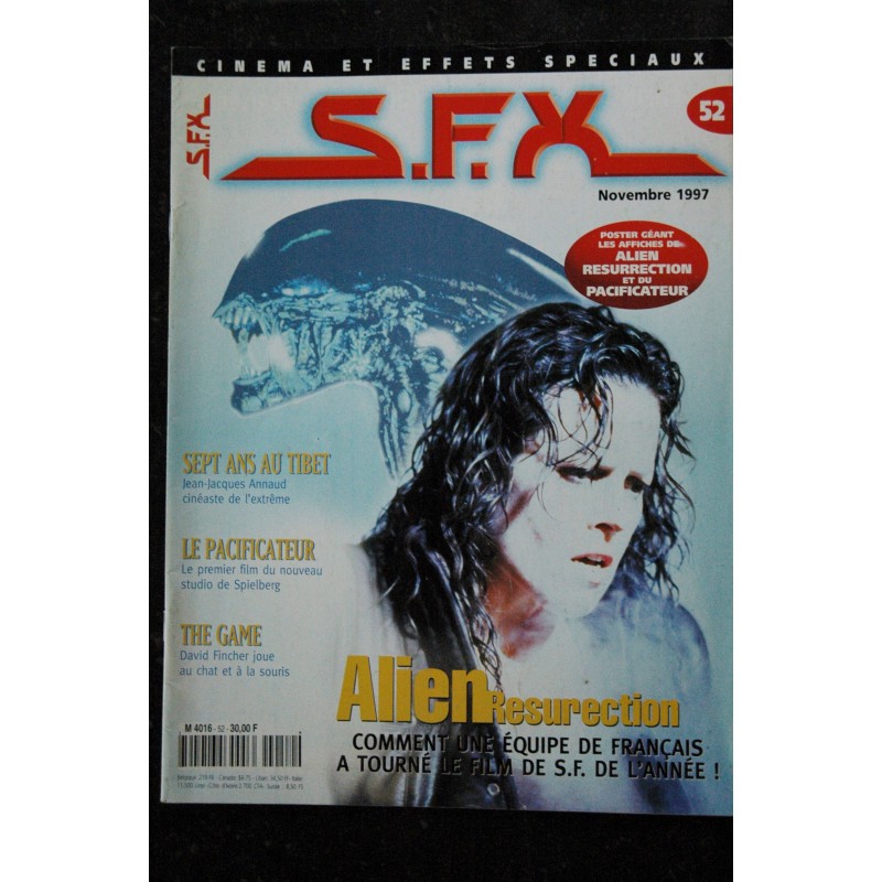 SFX  52  ALIEN Resurection - Jean- Jacques Annaud - Le Pacificateur - The Game fincher  + Affiches - 48 pages - 1997 11