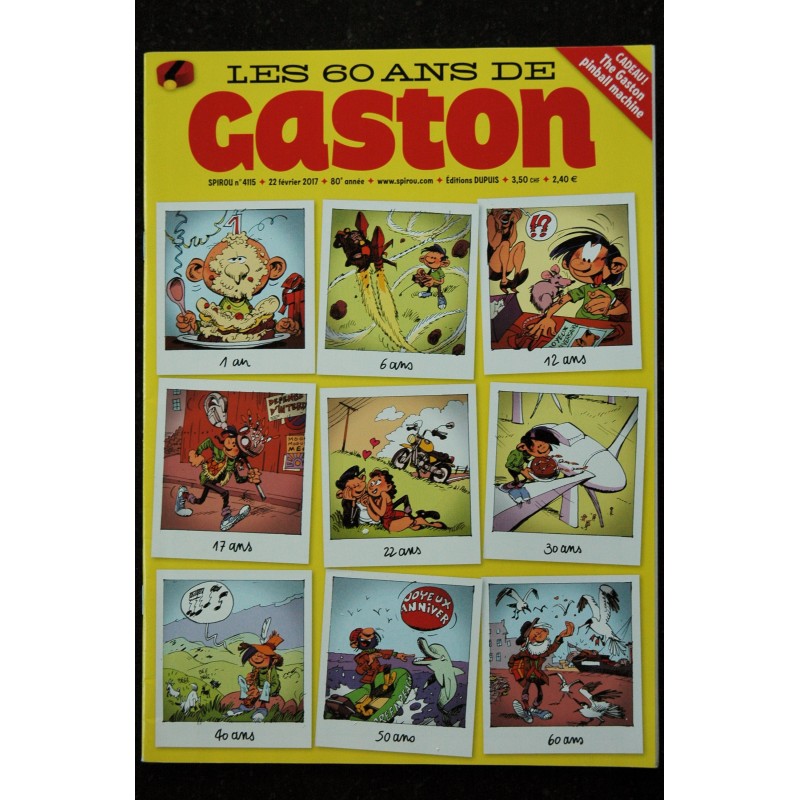 Spirou 4115 - 22 fév. 2017 - Les 60 ans de Gaston  - 52 pages