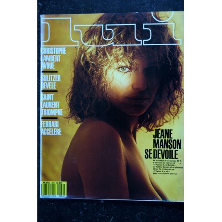 LUI 284 SEPTEMBRE 1987 COVER JEANE MANSON ENTIEREMENT NUE 10 PAGES + POSTER NUDES