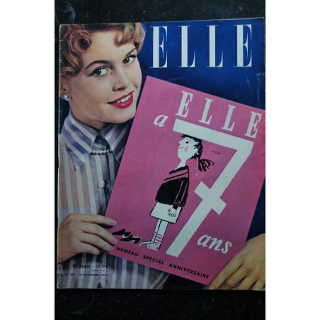 ELLE   363  10 nov. 1952 - Brigitte Bardot Cover - Françoise Giroud en Amérique - 68 pages FASHION VINTAGE