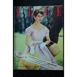 ELLE   402  17 août 1953 - Brigitte Bardot Cover  -  Dior - Chochana l'israélienne - 52 pages FASHION VINTAGE