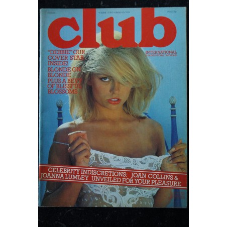 CLUB INTERNATIONAL UK Vol. 08 N° 11  DEBBIE Joan COLLINS Joanna LUMLEY Adam Cole  EROTIC PHOTOGRAPHY