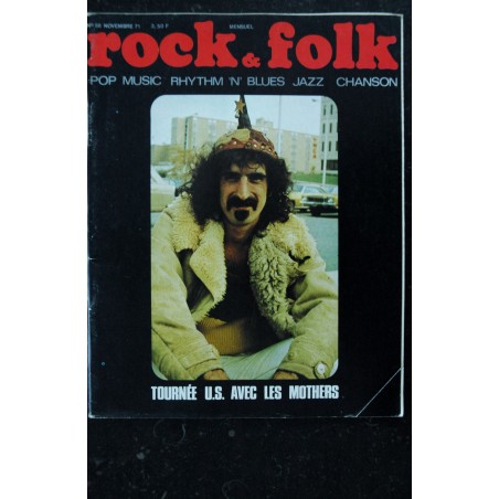 ROCK & FOLK 058 1971 NOVEMBRE COVER LES MOTHERS FRANK ZAPPA RICHIE HAVENS RAY CHARLES WHO JANIS JOPLIN AMON DÜÜL LEONARD COHEN