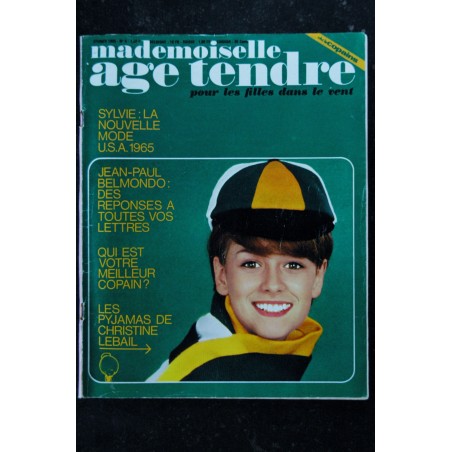 mademoiselle age tendre n°   4  1965 02 Christine Lebail Sylvie JP Belmondo Alain & Nathalie Delon Claude François