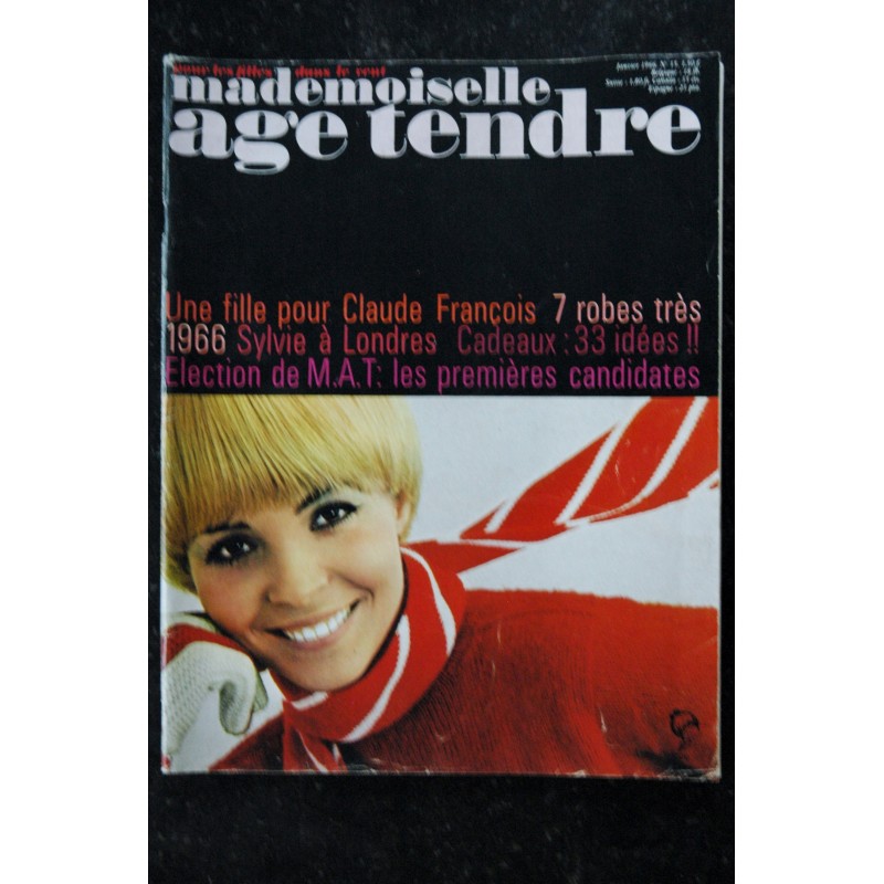mademoiselle age tendre n°  15  1966 01 Annie Philippe Claude françois Sylvie Marianne Faithfull Peter O'Toole James Dean