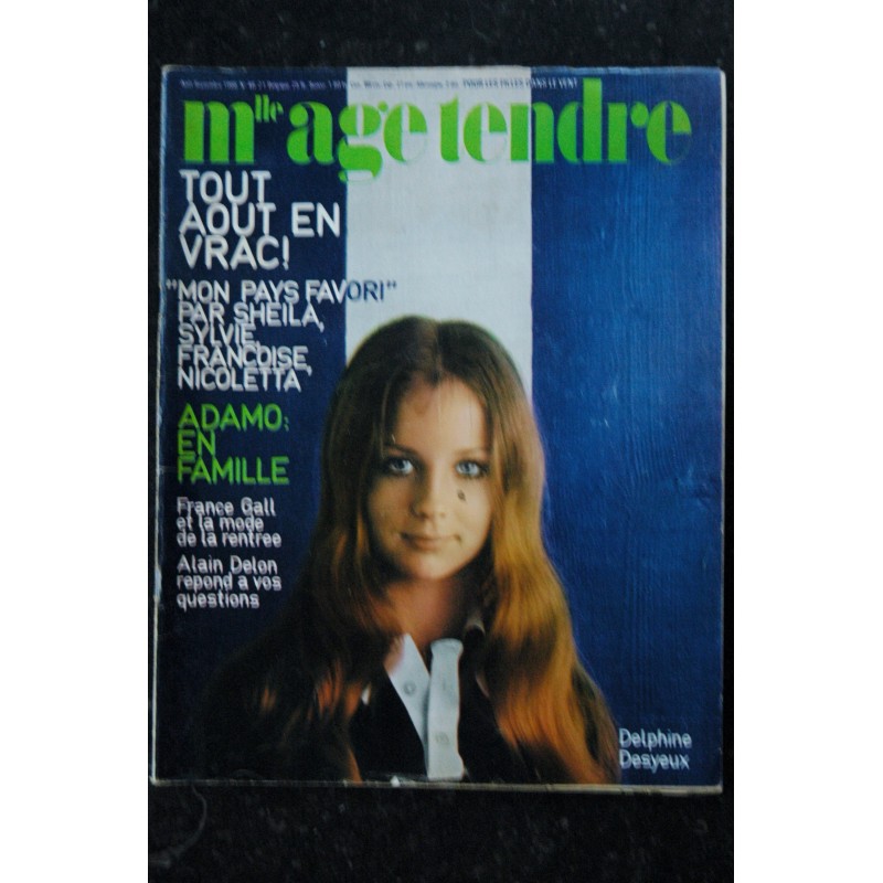mademoiselle age tendre n°  46b 1968 08/09 Cover Delphine Desyeux Sheila Sylvie Françoise Nicoletta France Gall Alain delon