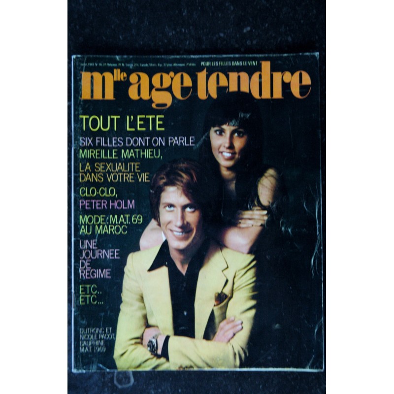 mademoiselle age tendre n°  56 1969 07  Jacques Dutronc Nicole Pacot Mireille Mathieu Clo Clo Adamo
