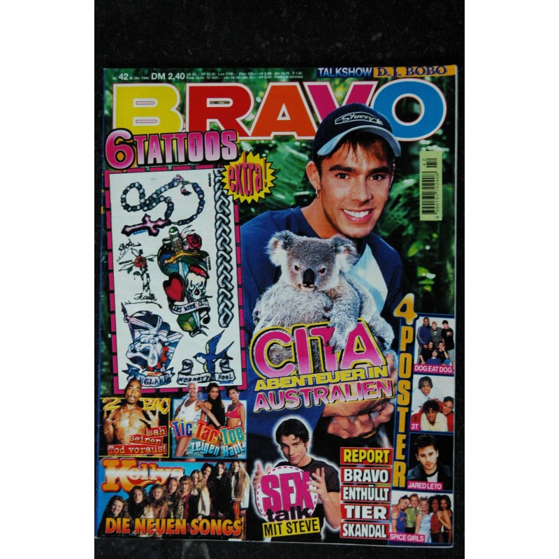 BRAVO German 1996 n°  42 -  10 oct.  CITA  DJ BOBO  Kellys Steve - INCOMPLET  - Posters voir liste