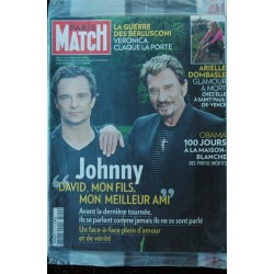 PARIS MATCH N° 3129   7 mai 2009   Johnny et David Hallyday - Arielle Dombasle - Berlusconi