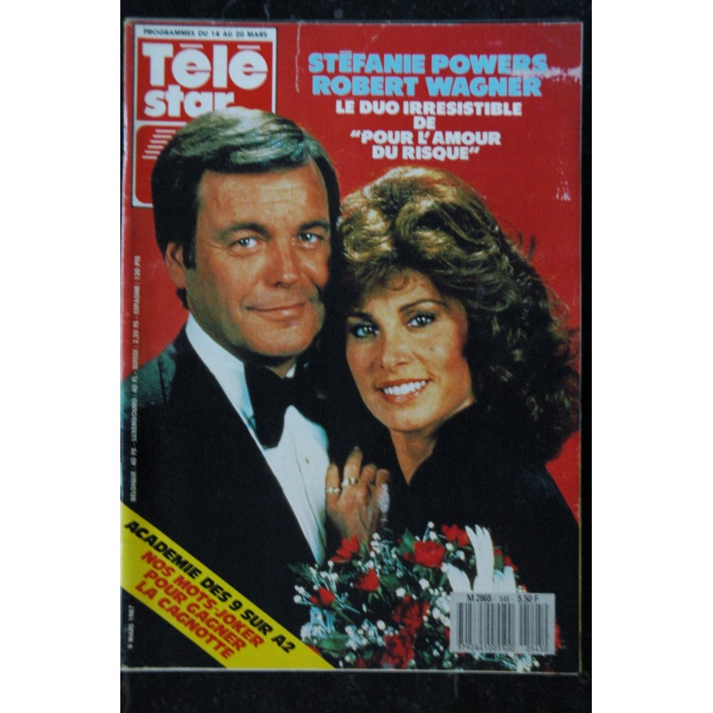 TELE STAR  545   9 mars 1987  Stephanie Powers Robert Wagner Cover + 4 p. -  Sophie Desmarets M Serrault I Huppert Bo Derek