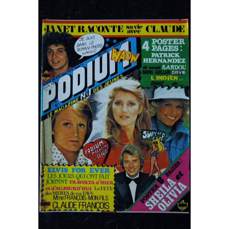 PODIUM n° 86 INCOMPLET Claude FRANCOIS  Sheila Ringo Johnny Travolta Sardou Posters  voir détail 1979 04
