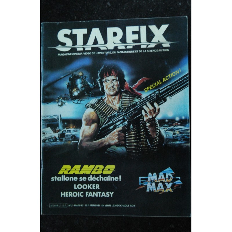 STARFIX 002  n° 2  * 1983 *  RAMBO  SYLVESTER STALLONE 10 PAGES + POSTER LOOKER HEROIC FANTASY MAD MAX