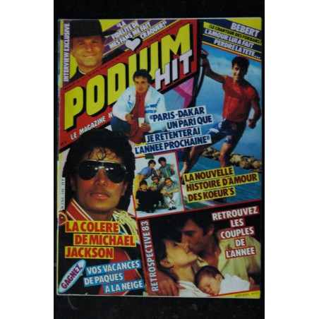 PODIUM HIT 144  1984 02  INCOMPLET Michael JACKSON  les KOEURS Sophie Marceau Sardou Monroe Stallone