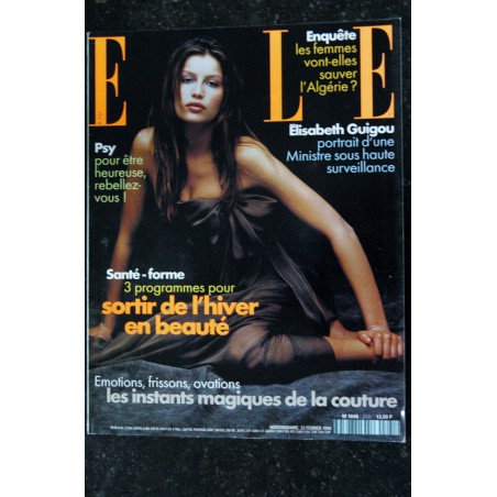 ELLE 2721  23 fév. 1998  Laetitia Casta cover - Madonna 4 p. Elisabeth Guigou  - 158 p.