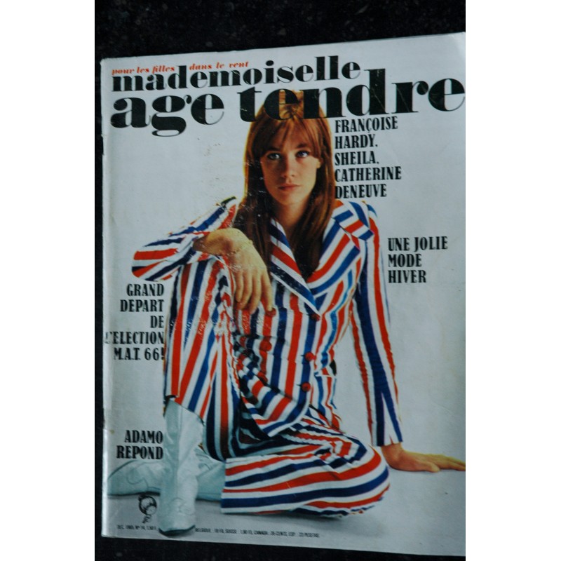 mademoiselle age tendre n°  14  1965 12 Françoise Hardy Sheila Catherine Deneuve Adamo Hervé Vilard Hugues Aufray