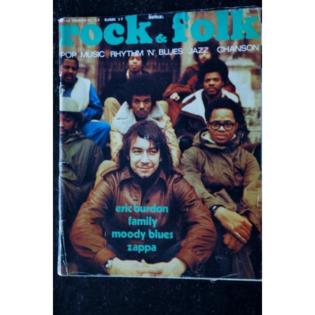 ROCK & FOLK 049 1971 FEVRIER COUVER ERIC BURDON FAMILY JIMI HENDRIX BLACK SABBATH FRANK ZAPPA STEVE STILLS VELVET UNDERGROUND