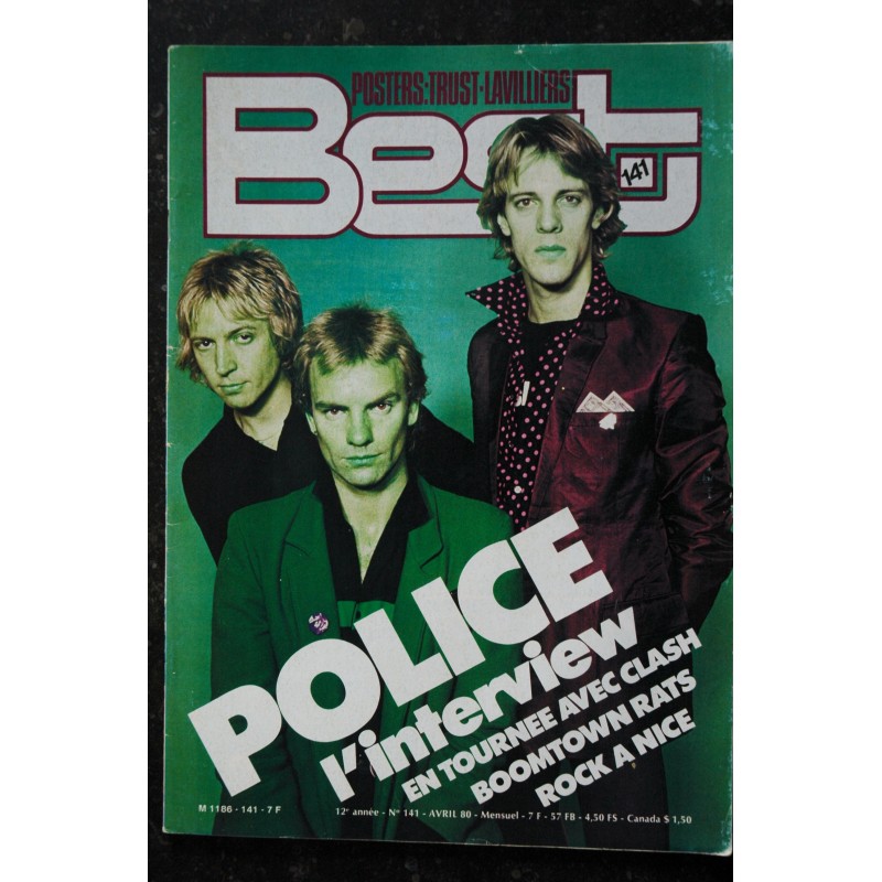 BEST 141  avril 1980  POLICE - Clash - Human league - John Foxx - Trust - Lavilliers - Boomtown Rats