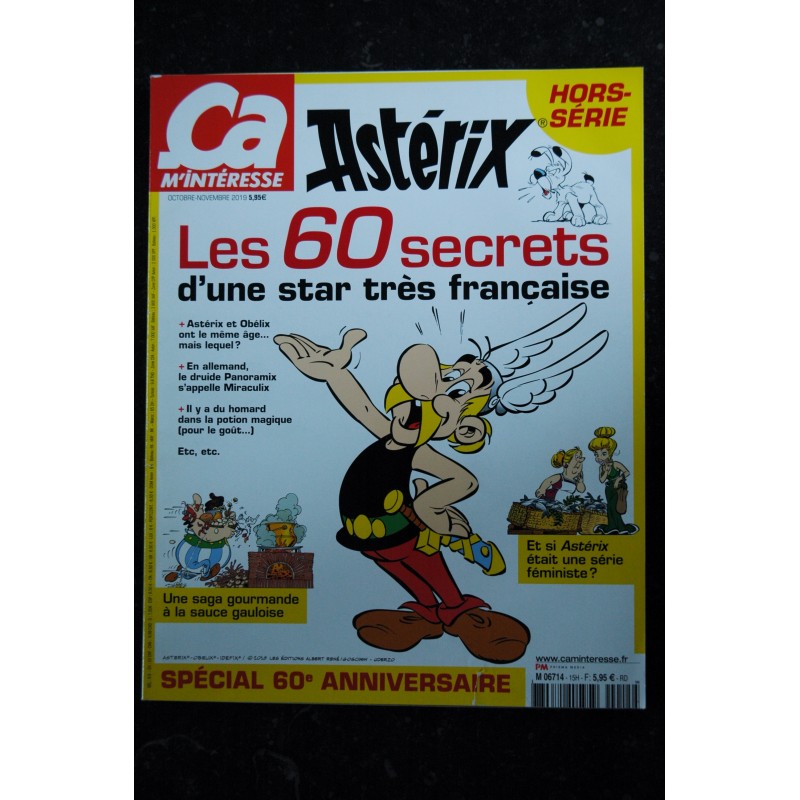 Ca m'intéresse  15 H - 2019 -  COVER ASTERIX    Les 60 secrets d'une star très française