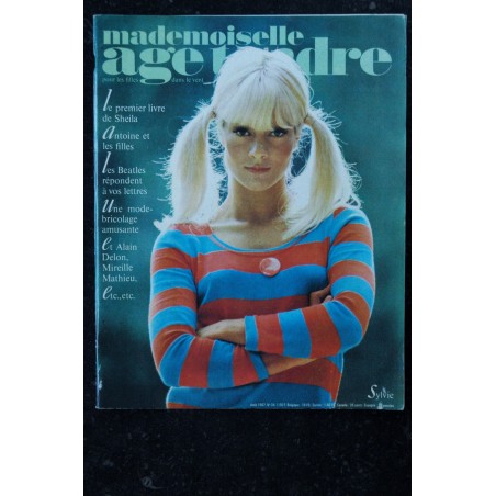 mademoiselle age tendre n°  34  1967 08 Cover Sylvie Vartan Sheila Beatles Alain Delon Antoine Mireille Mathieumademoiselle age 