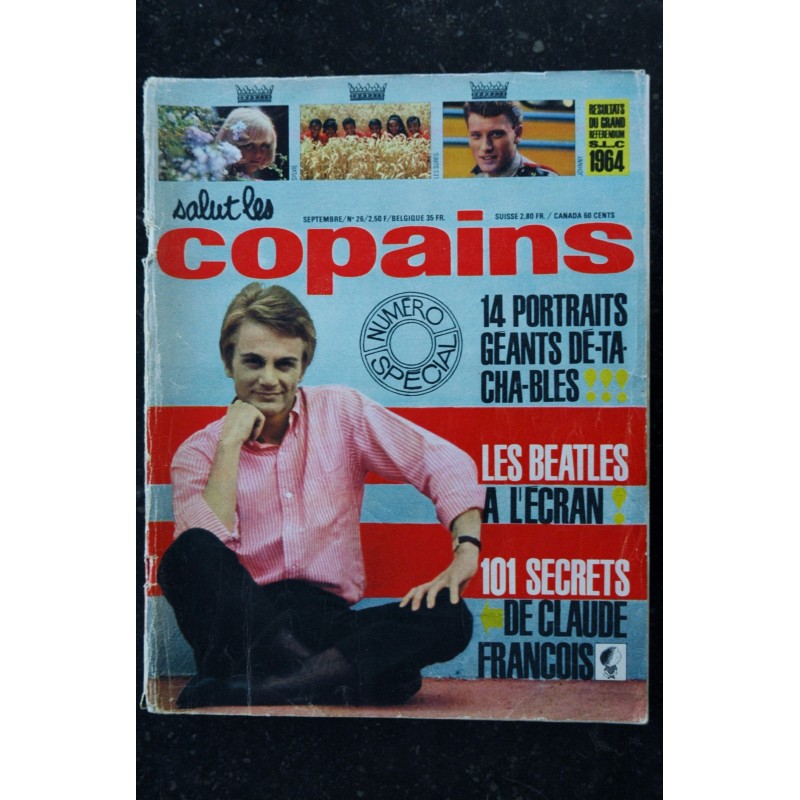 Salut les Copains N° 26  - 09 1964 - COMPLET -  Beatles Claude François France Gall Elvis + 14 portraits
