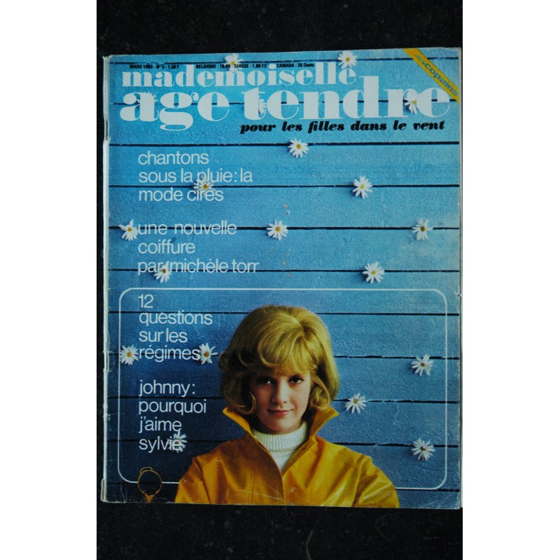 mademoiselle age tendre n°   5  1965 03 Cover Sylvie Vartan Michèle Torr Johnny Sheila Jean- Pierre Cassel