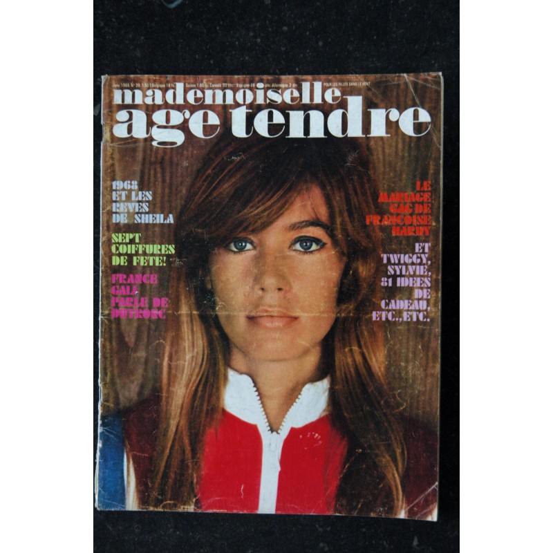 mademoiselle age tendre n°  39  1968 01 Cover Françoise Hardy Sheila france Gall Dutronc Twiggy Sylvie