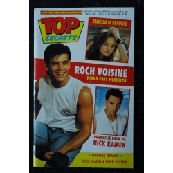 TOP SECRETS 44 DOUBLE POSTER ROCH VOISINE ET NICK HAMEN AOUT 1990 VANESSA PARADIS