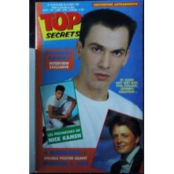 TOP SECRETS 35 DOUBLE POSTER MADONNA ET MICHAEL J. FOX AVRIL 1990 NICK HAMEN PATRICK BRUEL