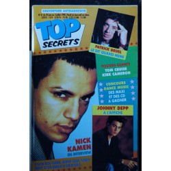 TOP SECRETS 41 ATTENTION MANQUE DOUBLE POSTER JUILLET 1990 ROCH VOISINE NICK HAMEN JOHNNY DEPP DONOVAN