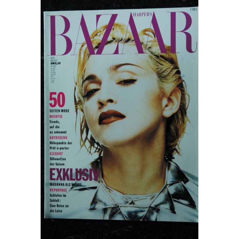 HARPER'S BAZAAR 1990 August Cover MADONNA Exklusiv Madonna als model - Version Allemande