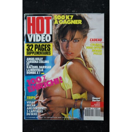 HOT VIDEO N° 015 1990 COVER RACQUEL DARRIAN ANGEL KELLY CAREENA COLLINS Les délices de l'adultère Brigitte LAHAIE