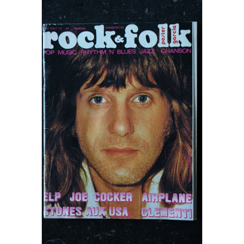 ROCK & FOLK 067 AOUT 1972 COVER KEITH EMERSON PAUL McCARTENEY GENESIS DEEP PURPLE JOE COCKER JEFFERSON AIRPLANE