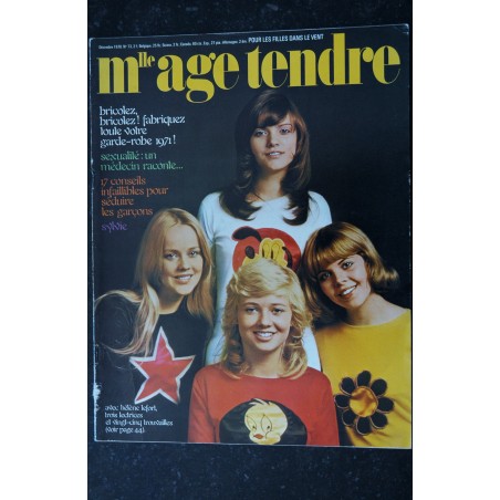 mademoiselle age tendre n°  73 DECEMBRE 1970 GARDE ROBE HELENE LEFORT SHEILA PEAU D ANE